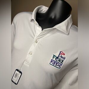 Johnnie-O Polo Shirt Mens 2XL White Short Sleeve Performance UPF 50. New